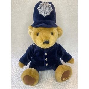 Harrods Knightbridge London Police Teddy Bear Plush Toy Blue Uniform Badge